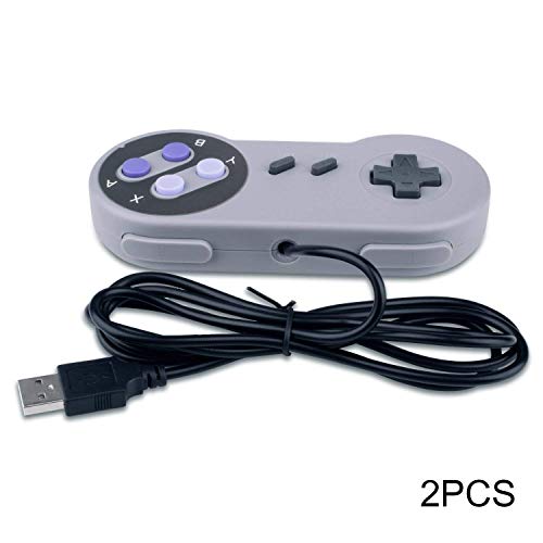 2 Packs USB Controller for Super NES SNES, USB Famicom Controller Joypad Gamepad for Laptop Computer Windows PC/MAC/Raspberry Pi