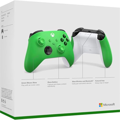 Microsoft QAU-00090 Xbox Wireless Dual Controller Bundle (Velocity Green) for Xbox Series X|S, Xbox One, Windows PC, Android and iOS - color: Velocity Green