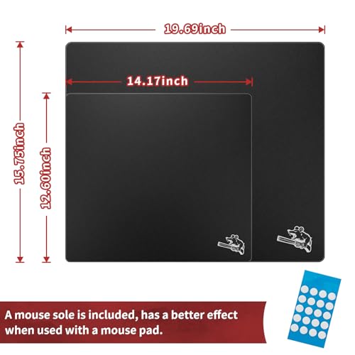 Glass Gaming Mouse Pad, 400mm x 500mm, FPS Game, Special Tempered Glass, Durable, 3mm Thick, Accurately and Quickly Target Your Opponents (400mm x 500mm, Black) - color: Black, size: 400mm×500mm