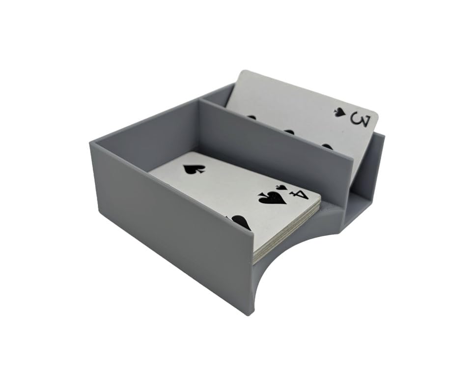 Draw and Discard Game Card Holder, Game Deck, Playing Card Holder (Grey) - color: Grey