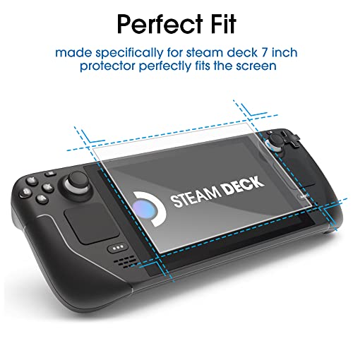 amFilm for Steam Deck/Steam Deck OLED Screen Protector 7.0" Tempered Glass | 3 Pack Designed for Stream Steam Deck Accessories 2021 & 2022/Steam Deck OLED 2023 2024