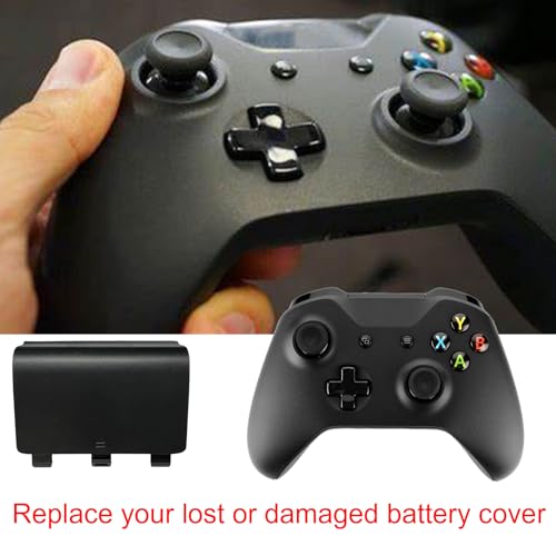 4 Pack Battery Back Cover for Xbox One/One S/One X Controller, One Controller Battery Cover Door Battery Back Shell Repair Part Compatible with Xbox One/One S/One X Controller (Black,White) - color: Black&White