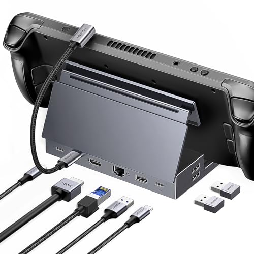 UGREEN Steam Deck Dock 9-in-1 USB C Docking Station Foldable Stand | 4K@60Hz HDMI, Gigabit Ethernet, PD 100W, 10Gbps USB A&C 3.2, TF/SD For Steam Deck, Rog Ally, ROG Xbox Ally, Legion Go