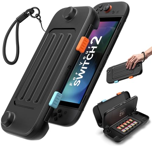 JSAUX Hard Carrying Case for Nintendo Switch 2, PC Hard Protective Shell | Drop Protection, Impact Resistant, Multi-Layer Cushion, 10 Game Card Slots, Charge-in-Case Design