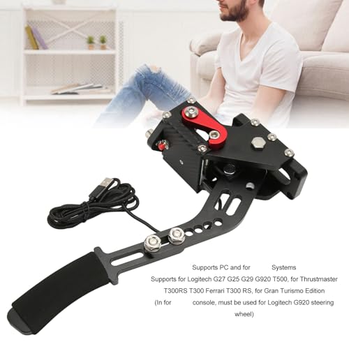 GOWENIC USB Handbrake, Sim Racing Game Hand Brake 64 Bit 2 in 1 Handbrake for ONE, Series S X PC with G920, for, iRacing Setup Use (Black) - color: Black