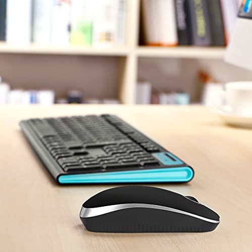 VssoPlor Wireless Mouse, 2.4G Slim Portable Computer Laptop Mouse with Nano Receiver Quiet Silent Optical Mice for Notebook, PC, Laptop, Computer-Black and Silver - color: Black and Silver