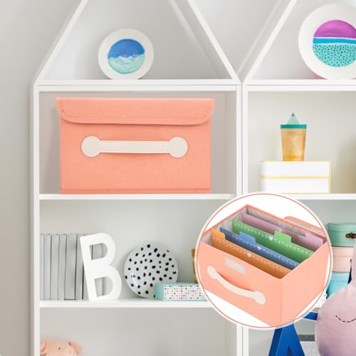 Collapsible Greeting Card Storage Box with 16 Dividers, Ideal for Cards, Recipes, Photos, Envelopes - Pink, 84 Labels - color: Pink