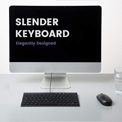 Perixx PERIBOARD-429 Wired Mini Backlit Keyboard - Thin and Silent Scissor Keys - White Backlight Color - US English