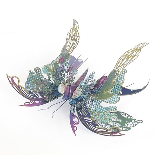 Butterfly 3D Metal Puzzle for Adults, Mechanical Butterfly Metal Model Building Kit, 50+PCS Steampunk Bionic QianYuDie Jigsaw Puzzles Animal, DIY Craft Kit Toy Gift -KIT - style: 50PCS+, KIT Version, Edition 2