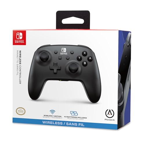 PowerA Wireless Controller - Nintendo Switch/Switch Lite/Switch-OLED Model, Nintendo Switch 2, Jet Black, Gamepad, Bluetooth, Motion Controls, Advanced Gaming Buttons, officially licensed - style: Jet Black