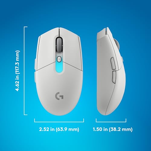 Logitech G305 X Superlight Wireless Gaming Mouse - White | Lightweight 59g, HERO 44K Sensor, RGB lighting, Lightspeed, Bluetooth, 130+ Hr battery life, 6 programmable buttons, PC/Mac - color: White, style: Superlight