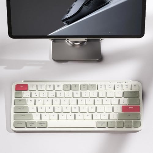 Keychron B1 Pro Ultra-Slim ZMK/Launcher Wireless Bluetooth 2.4 GHz/Wired Connection Keyboard for Mac Windows Linux - Retro Red - color: Retro Red