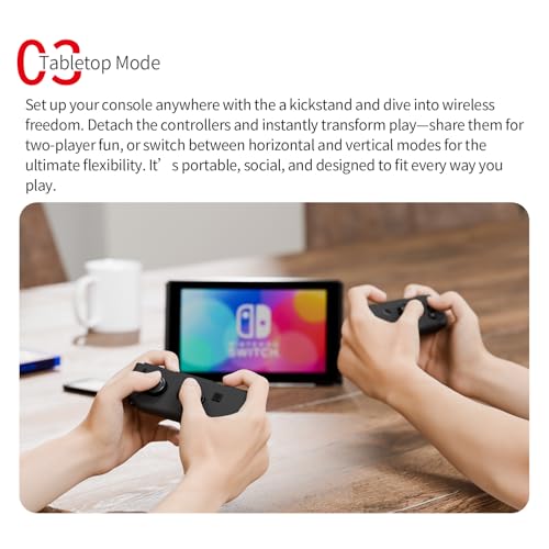 Tideal Set of Replacement Controller for Nintendo Switch - Compatible with Nintendo Switch (1) / OLED/Lite - Dual Vibration/Motion Control / 6-Axis Gyro (Black) - color: Black
