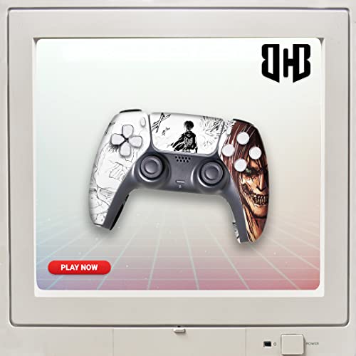 Attackk on Tittan Custom PS-5 Controller Wireless compatible with Play-Station 5 Console by BCB Controllers | Proudly Customized in USA with Permanent HYDRO-DIP Printing (NOT JUST A SKIN) (MODDED) - color: Attack On Tittan, size: Modded - Front Print Only