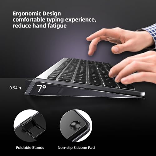 USB Wired Keyboard for Mac with White Backlight, Compatible with Mac mini, iMac, MacBook, Plug and Play Full-Sized Keyboard for Office, Home Use