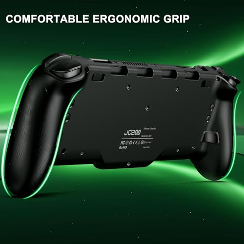 NealGamefy Switch Controllers,Wireless Switch Pro Controller for Nintendo Switch/OLED Controller,Upgrade Full-Size Ergonomic One Piece Handheld Controller with Programmable,TURBO,Vibration - color: Black-lightning