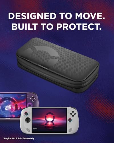 Lenovo Carrying Case for Legion Go S Gaming Console, Protective Storage Bag Case, Spill-Resistant PU Fabric, Secure Storage for Controllers, Console, Dock & Accessories, Black Gamer Accessories - size: Legion Go S Carrying Case