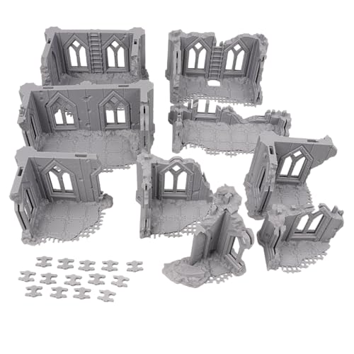Tabletop Terrain Hab Unit Ruins - Modular Sci-Fi Terrain for Tabletop Wargaming Competitive Ruins 28mm 32mm