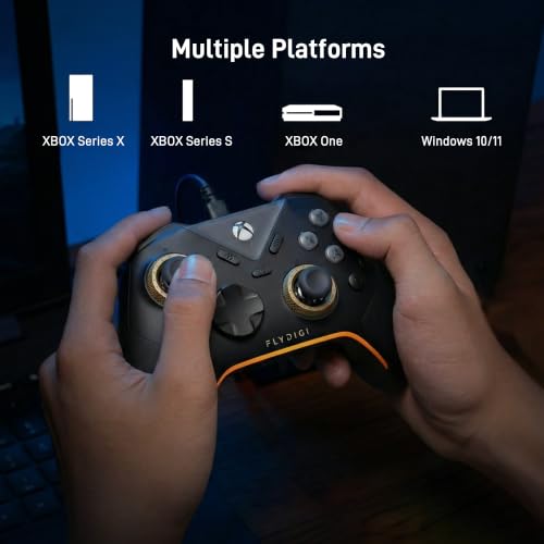 FLYDIGI VADER 5S Wired Controller for XBOX Series X|S, XBOX One, Windows | FORCEFLEX Adjustable Tension Structure, Hall Effect NO DRIFT, FORCESWITCH Triggers, 6 Remappable Buttons, 3.5mm Audio Jack