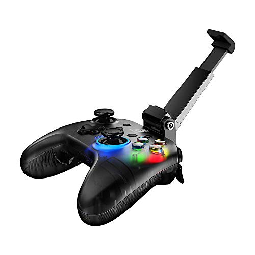 GameSir T4 pro Wireless Bluetooth Game Controller for Windows 7 8 10 PC/iOS/Android/Switch, Dual Shock USB Mobile Phone Gamepad Joystick for Apple Arcade MFi Games, Semi-Transparent (Renewed)
