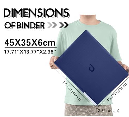 Premium Card Binder 16 Pocket - Fits 1408 Cards,4X4 Ringless Card Album with Sleeves for Trading Cards & Sports Cards(Model A,Navy Blue) - color: Navy Blue