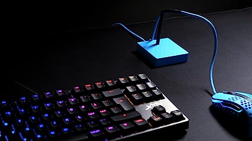 XTRFY B4, Mouse Bungee for Greater Playing Comfort, Flexible Cable Holder for Gaming Mouse, Stable Base, Non-Slip Underside Practical and Compact, Miami Blue