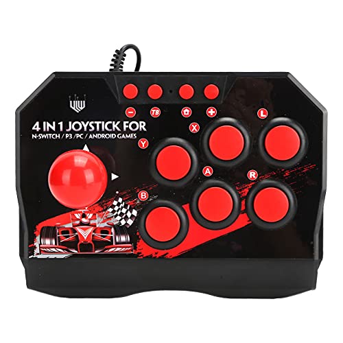 Arcade Fight Stick Universal Arcade Fight Stick Portable Arcade Fight Stick Wired Arcade Joystick Arcade Games Accessories for Switch/PC/PS3 Arcade Fight Stick