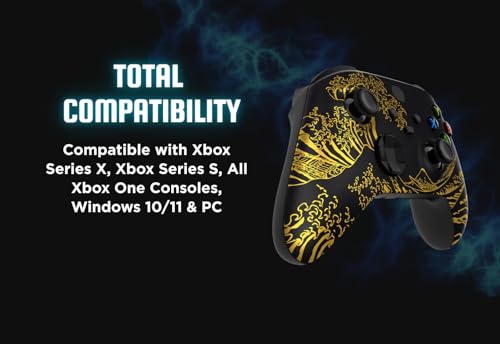 Stealth Controllers Wireless Controller for Xbox Series S, Xbox Series X, Xbox One - Soft Touch Feel - Custom Series S/X Controller (Black/Gold Waves) - color: Black/Gold Waves