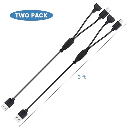 2-Pack Dog Shock Collar Charger Cord Replacement for Jugbow Training Collar, 2-in-1 Magnetic and USB C Charging Cable - size: 3 ft cable without adapter