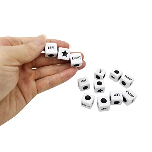 Ahoper Right Left Center Dice Only 12 Dices Prime Dice Game( six sided ,16mm Standard Size, Easy to Grip)