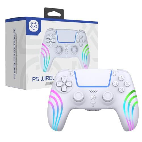 Anti Stick Drift Wireless Controller for PS5,Windows PC, BluetoothGaming Gamepad with Turbo Function, 6-Axis Gyro, Dual motor Vibration, Programmable Paddles, Touchpad, 3.5mm Headset Jack. - color: WHITE1