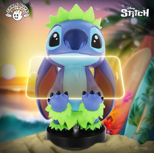 Exquisite Gaming Stitch Phone Holder & Controller Stand, 8.5 in Hula Figure, Disney Licensed
