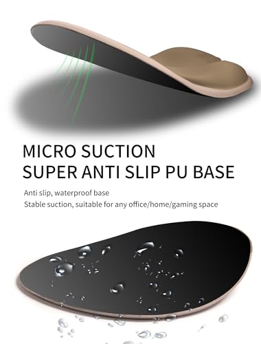 Palm-Rest and Wrist-Hugging Mouse Pad Wrist Rest, Ergonomic Wrist Support with Curve Fitting Cushioned Memory Foam for Carpal Tunnel Pain Relief, 9.9 x 8.3 Inch, Mocha Sand - color: Mocha Sand