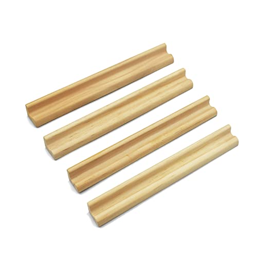 Yuanhe Scrabble Letter Tile Holders - Wooden Scrabble Rack Tray Set of 4, for Crafts and Game Stands - style: 4PCS