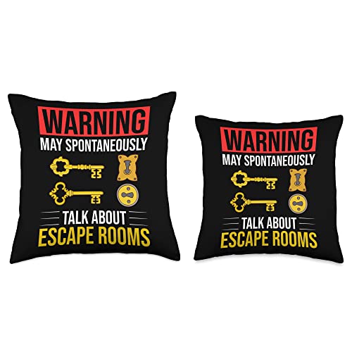 Escape Room Game Exit Puzzle Boxes Board Horror Throw Pillow - size: 16x16