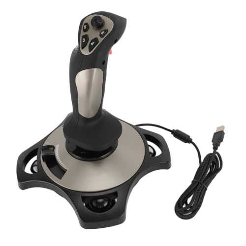 Tangxi PC Flight Joystick, USB Wired Game Controller with Vibration Function and Throttle Control, Wired Flight Stick for 7 8 10 11 PC, Computer, Laptop