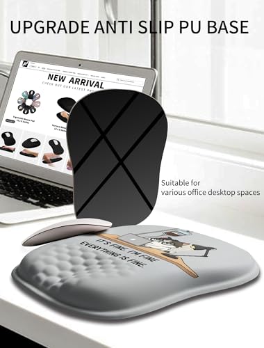 Hokafenle Ergonomic Wrist-Hugging Mouse Pad Wrist Support, U-Shaped Holding Wrist Rest Mousepad for Carpal Tunnel Pain Relief with Cushioned Memory Foam Slope Massage Bulge (10.2x8.3 in,It is fine) - color: It is Fine