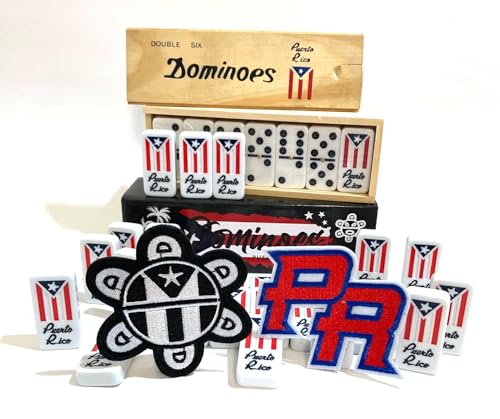 Puerto Rico Dominoes Puerto Rican Dominoes PR Flag Dominos Adult Doubles Six Boricua Accessories PR Flag Tiano edotion