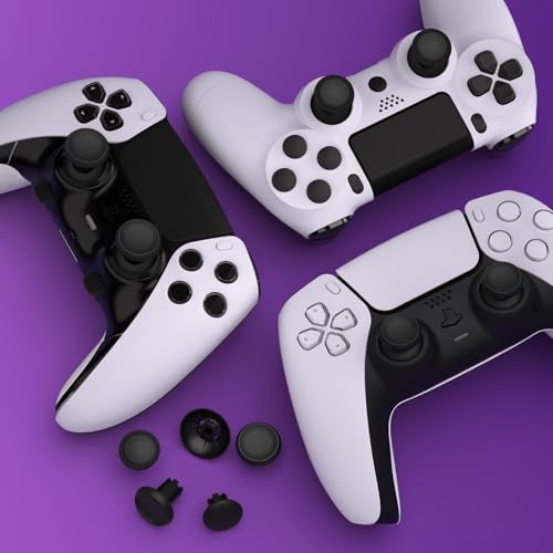 eXtremeRate ThumbsGear V3 Interchangeable Ergonomic Thumbsticks for PS5 Controller, Replacement Analog Thumb Sticks for PS4 Controller - 4 Height Adjustable Convex & Concave Grip Joysticks - Black - color: Black
