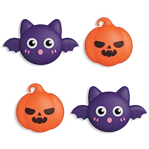 PlayVital Halloween Thumb Grip Caps for Nintendo Switch 2 Pro, Switch Pro Controller, Joystick Caps Cover for ps5, Edge, ps4, Xbox Series X/S, Xbox One, Elite Series 2 Controller - Pumpkin Bat - color: Pumpkin Bat