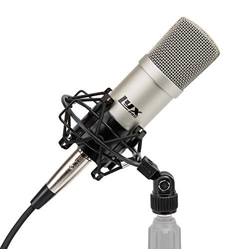 LyxPro Condenser Microphone for Studio, Vocals, Instruments, Podcasting and Professional Recordings with Shockmount and XLR Cable