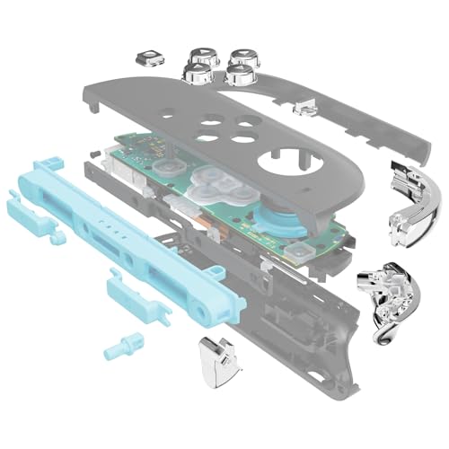 eXtremeRate DIY Replacement Full Set Buttons for Joycon 2, Custom ABXY Direction Keys Dpad + - C Home Capture Release L R ZR ZL Trigger Buttons for Nintendo Switch 2 Controller - Chrome Silver - color: Chrome Silver
