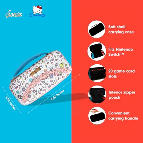 Sonix x Sanrio Carrying Case for Nintendo Switch 1, Protective Travel Case | Hello Kitty and Friends College Letters - color: Hello Kitty & Friends College Letters