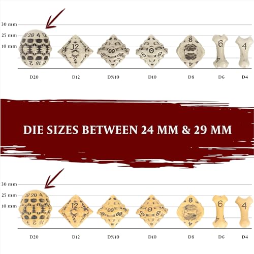 D20 Dice Set - Set of Three 20 Sided Dice - Skull & Bone Themed RPG Dice. Cool & Unique Gift and Compatible with Dungeons & Dragons (DND), D&D, Pathfinder, D and D (Mixed) - color: Mixed, style: Three D20