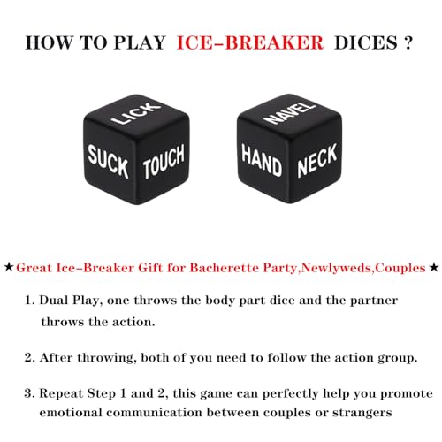 Dice Set for YSults Funny Dice Game for Anniversary Valentines Day Wedding Gift,Friends Game Choices Black