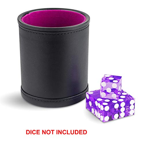 Leather Dice Cup for Board Games, Pink Felt Lining - style: Purple