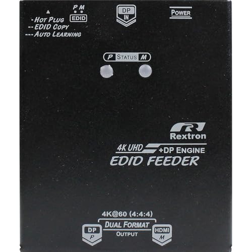 DisplayPort 1.2 EDID Feeder with Splitter Function Ghost Management | Copy, Emulator, 4K@60Hz, HDCP 2.2/1.4, 2 Custom Modes, USB-Powered, Compatible with DP and HDMI Monitors, VDDC-462DPM