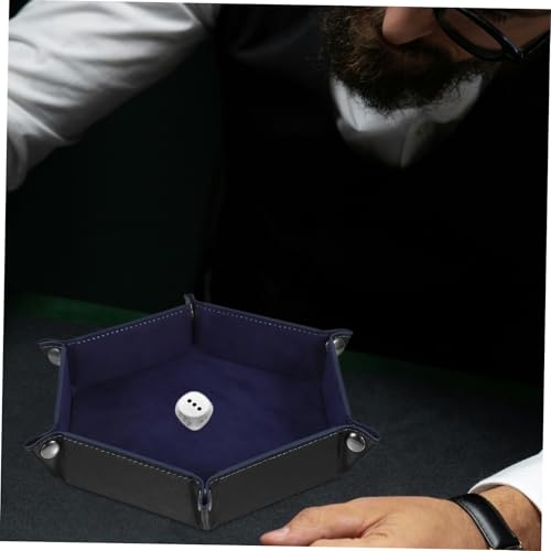 BESPORTBLE Folding Pu Dice Tray for Tabletop Games Storage Organizer Design for Dice Keys Jewelry and Items