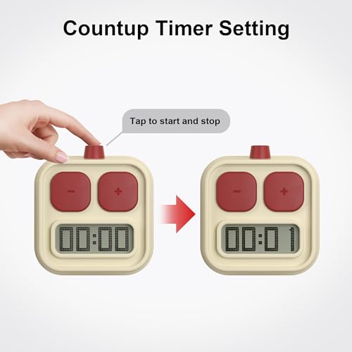 KADAMS Digital Kitchen Timer for Cooking, Countdown & Count-up Productivity, Magnetic for Kids Classroom, Kitchen, Home, School, Office, Yellow