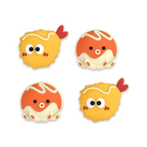 PlayVital Cute Thumb Grip Caps for Nintendo Switch 2 Pro, Switch Pro Controller, Joystick Caps Cover for ps5, Edge, ps4, Xbox Series X/S, Xbox One, Elite Series 2 Controller - Tempura and Takoyaki - color: Tempura and Takoyaki
